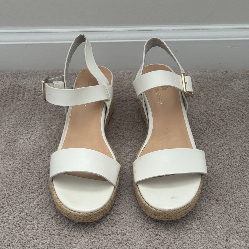 Tommy Bahama Women's Size 7.5 Jona Espadrille Wedge Platform Sandal White Beach